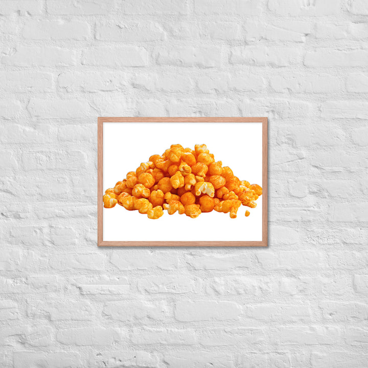 Spicy Cheese Popcorn Framed poster 🤤 from Yumify.AI