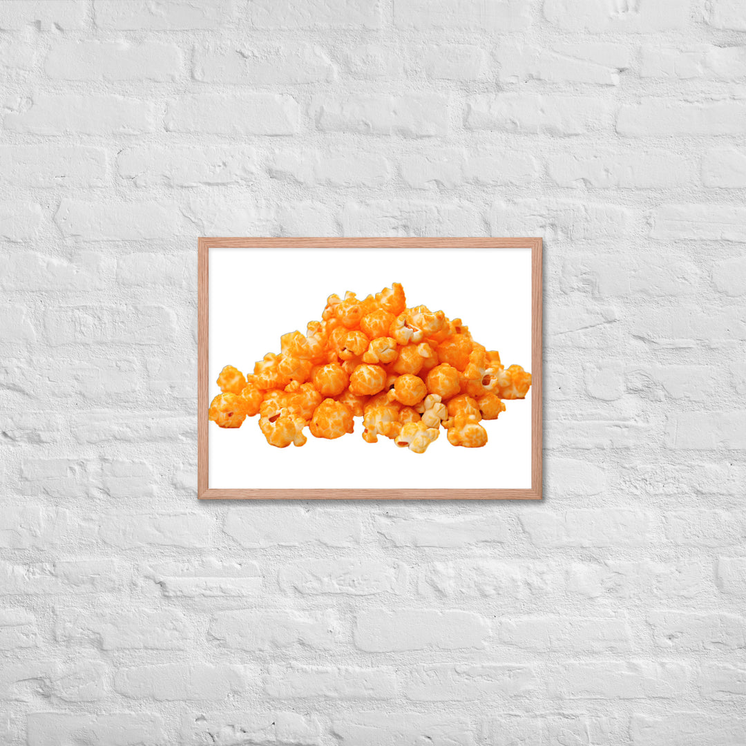 Spicy Cheese Popcorn Framed poster 🤤 from Yumify.AI