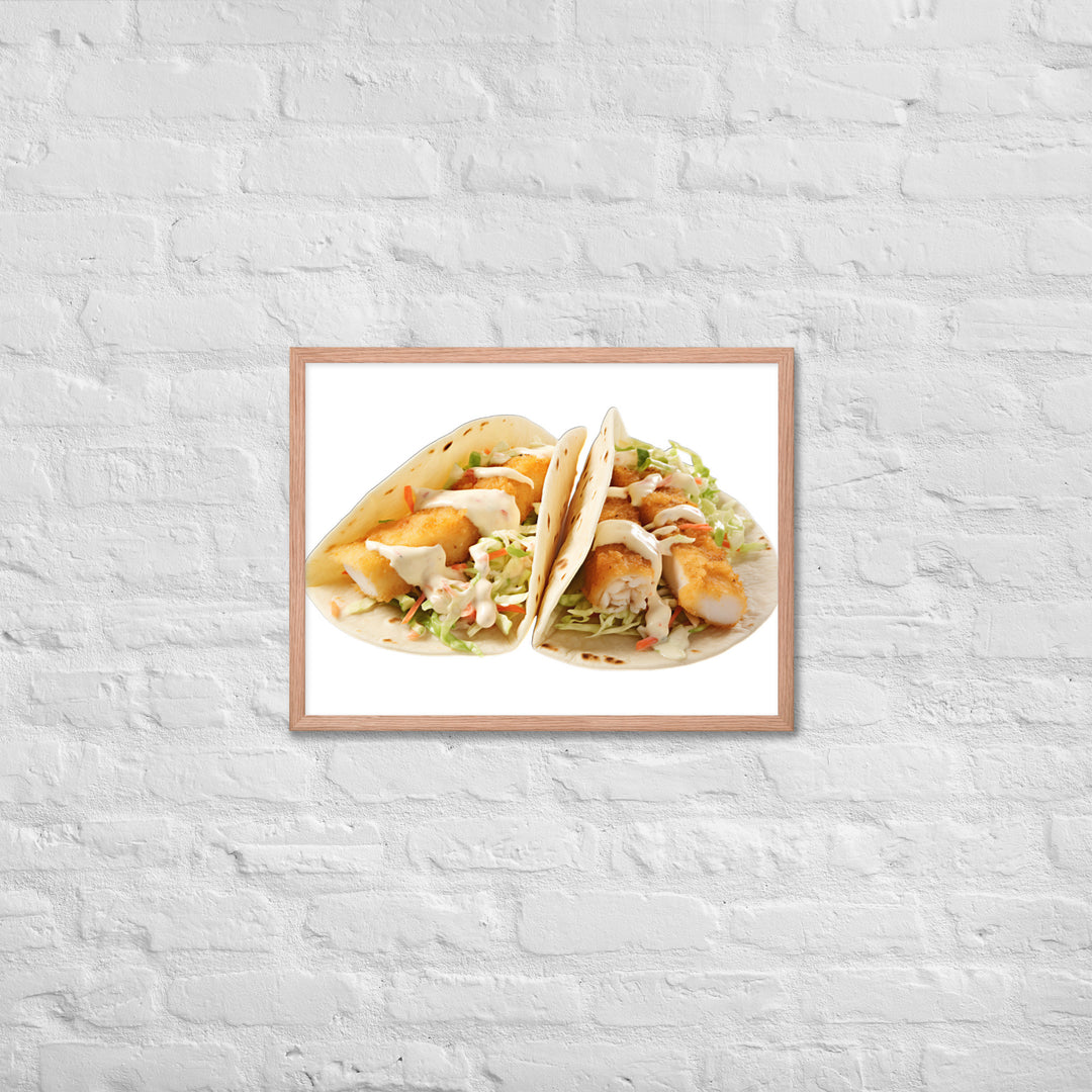 Soft Fish Tacos Delight Framed poster 🤤 from Yumify.AI