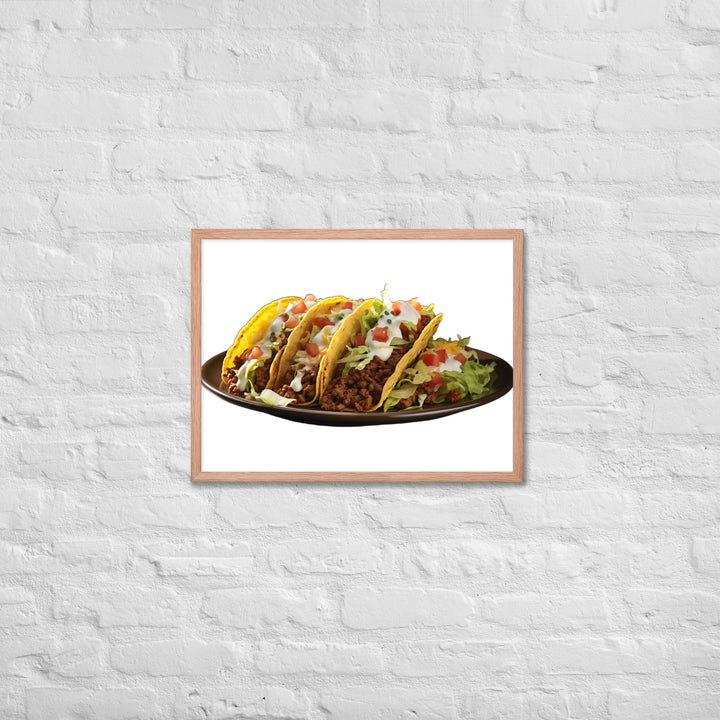 Crispy Beef Tacos Feast Framed poster 🤤 from Yumify.AI