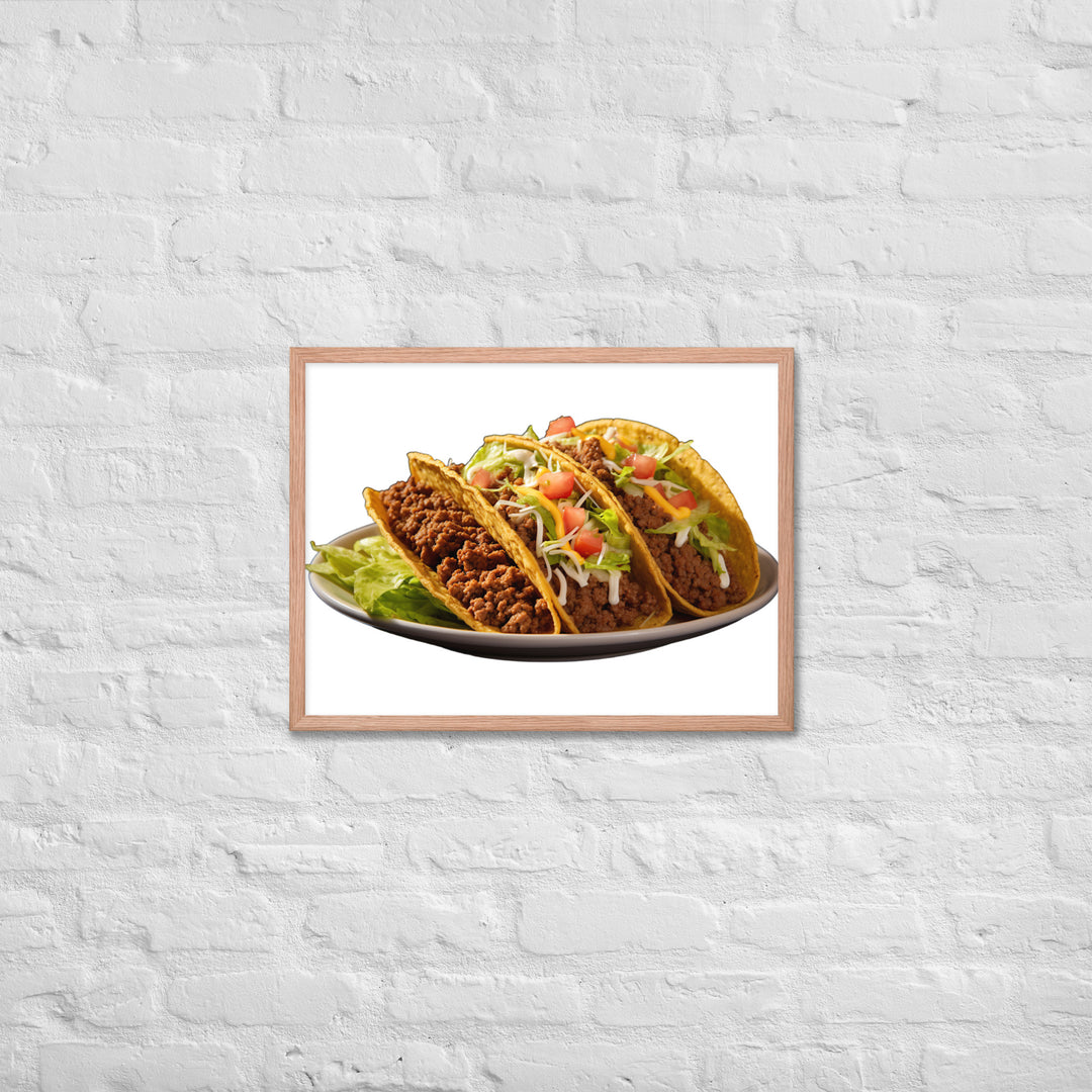 Crispy Beef Tacos Feast Framed poster 🤤 from Yumify.AI