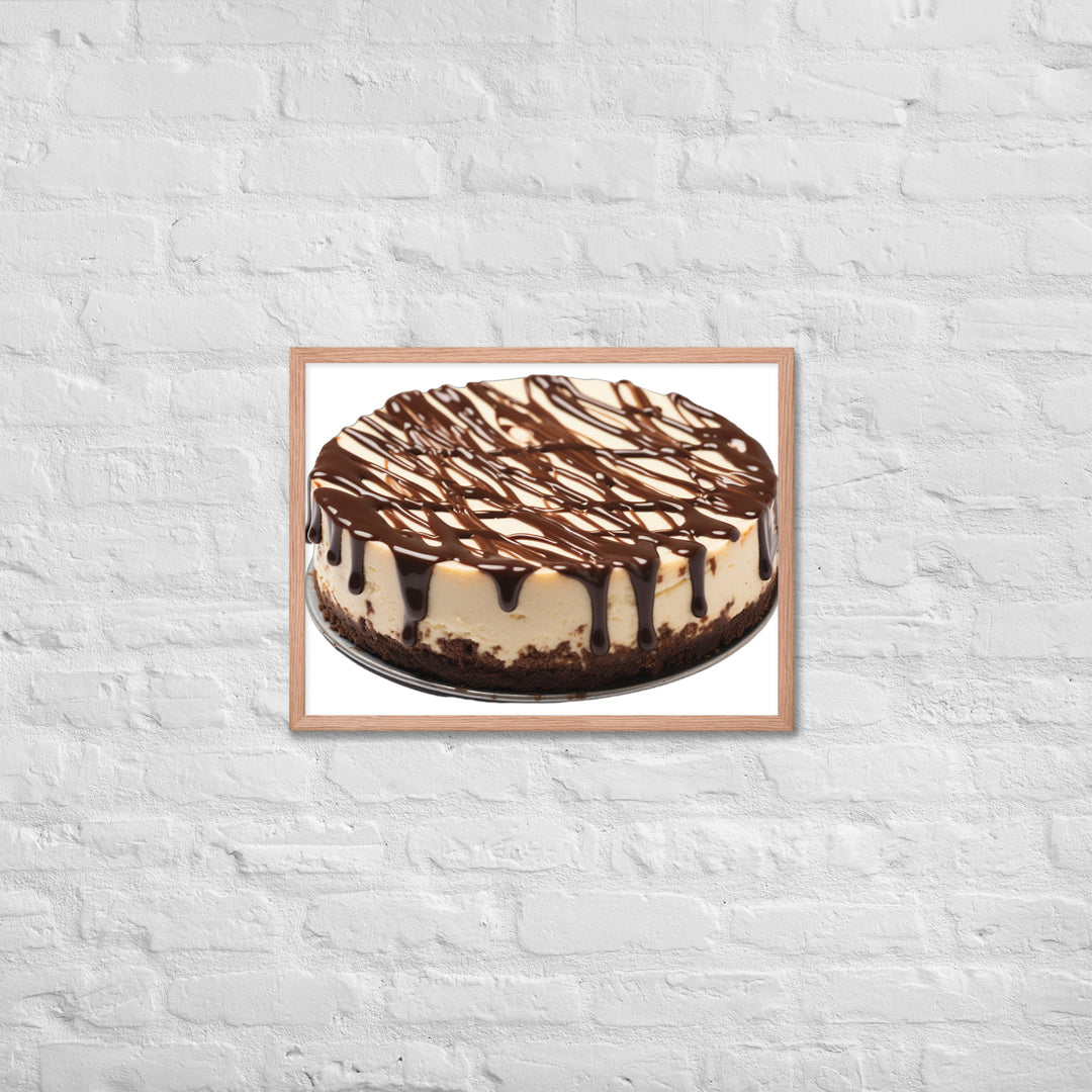 Chocolate Drizzle Cheesecake Framed poster 🤤 from Yumify.AI