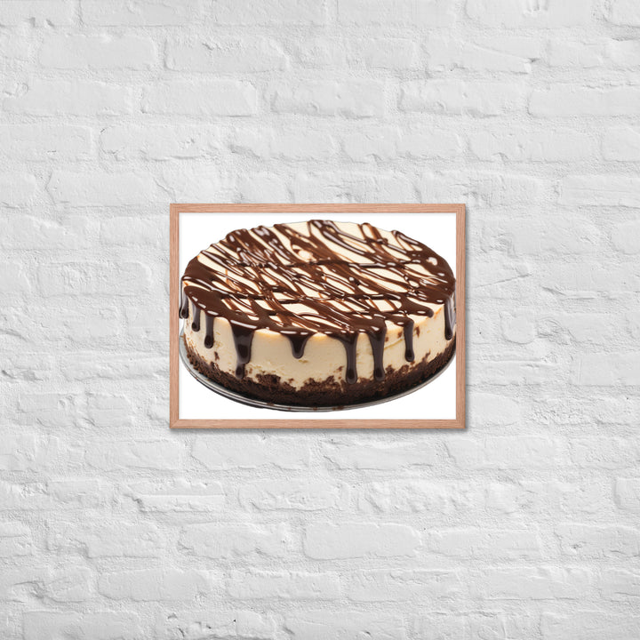 Chocolate Drizzle Cheesecake Framed poster 🤤 from Yumify.AI