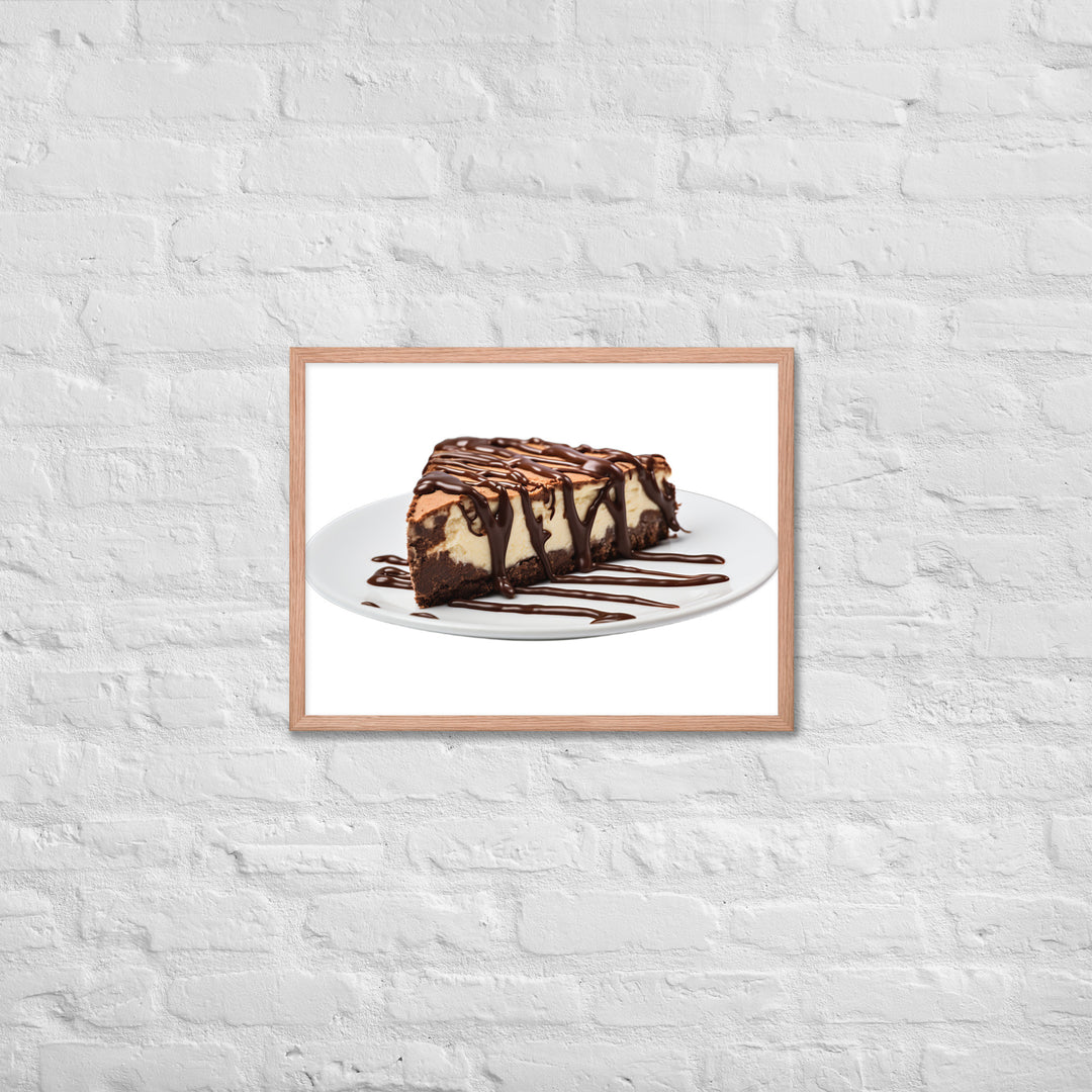 Chocolate Drizzle Cheesecake Framed poster 🤤 from Yumify.AI