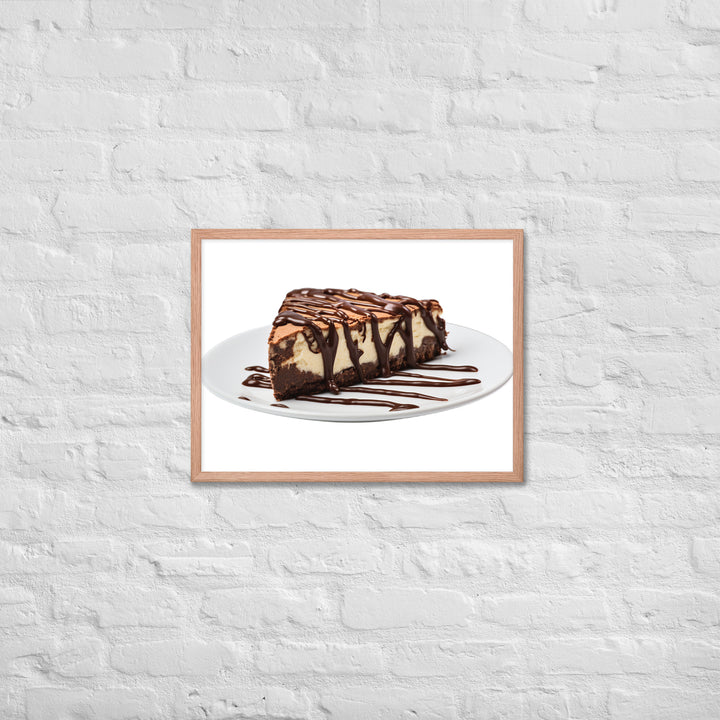 Chocolate Drizzle Cheesecake Framed poster 🤤 from Yumify.AI