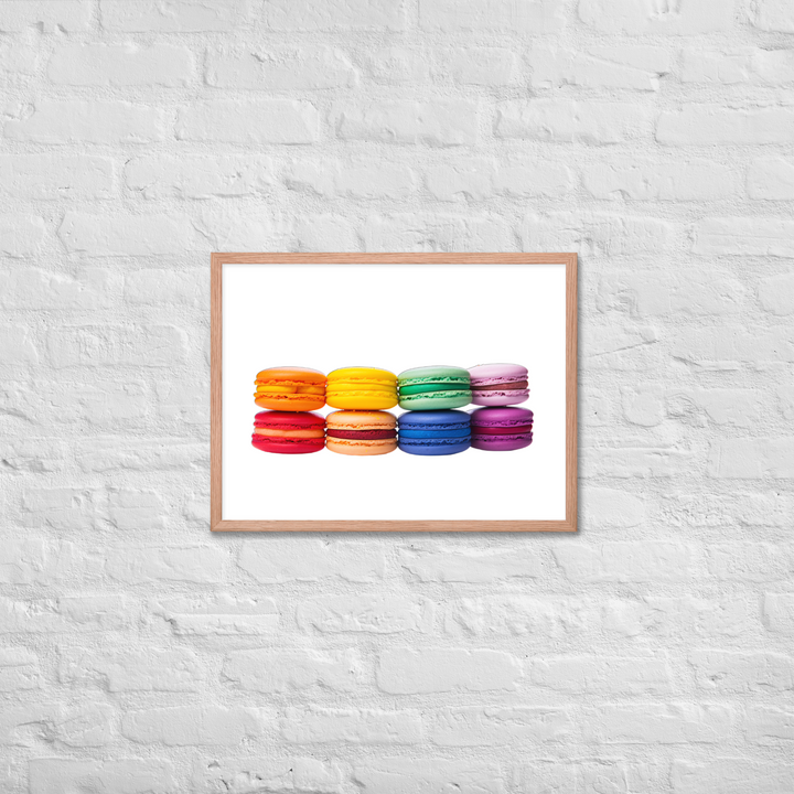 Rainbow Macarons Framed poster 🤤 from Yumify.AI