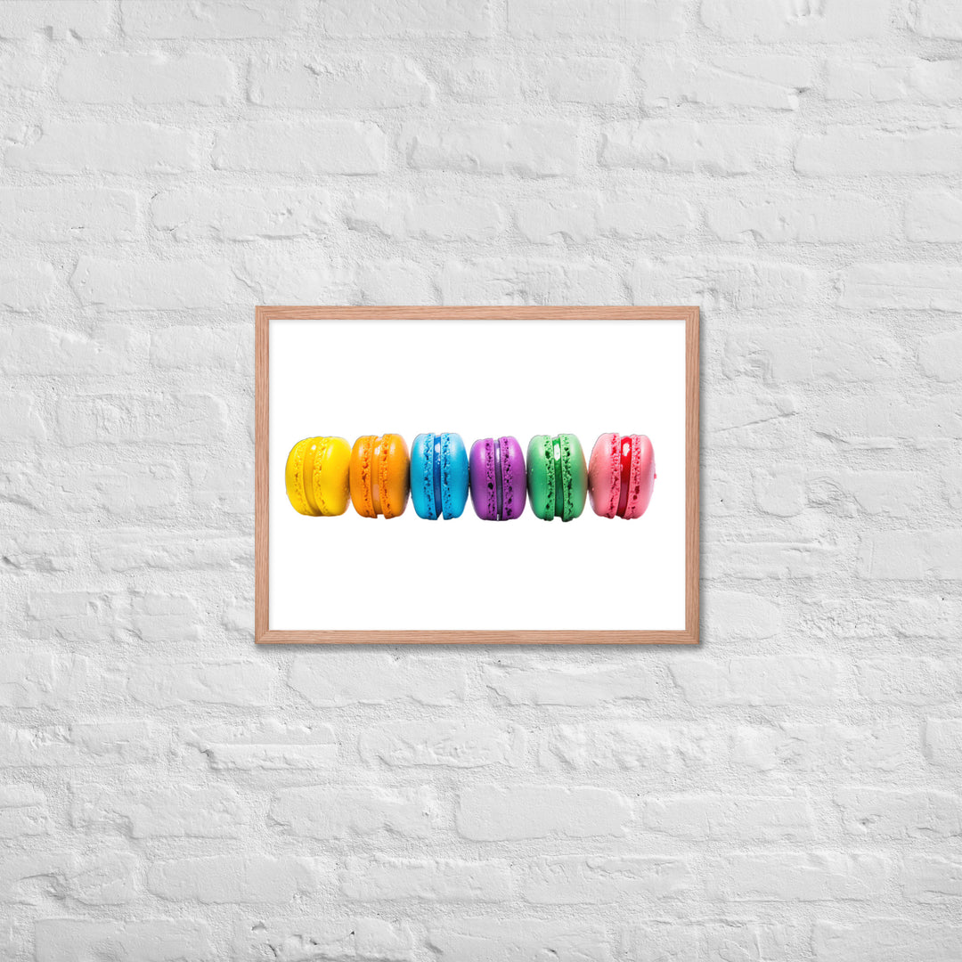 Rainbow Macarons Framed poster 🤤 from Yumify.AI