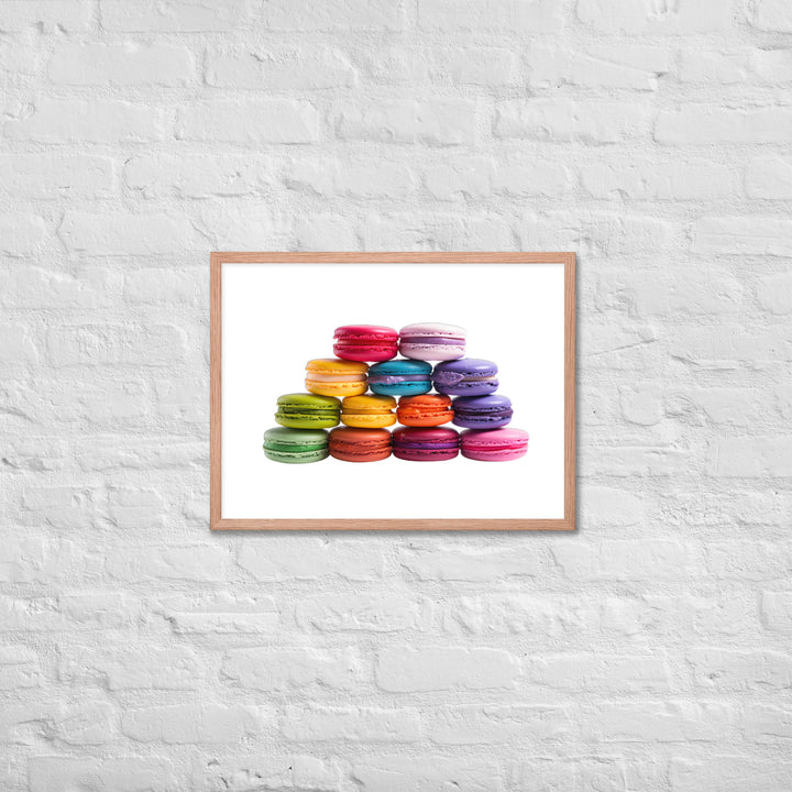 Rainbow Macarons Framed poster 🤤 from Yumify.AI