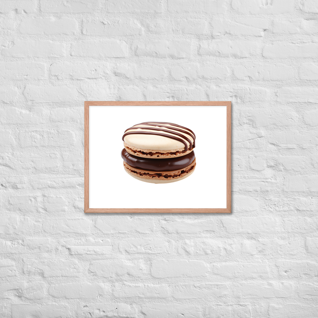 Chocolate Dipped Macaron Framed poster 🤤 from Yumify.AI