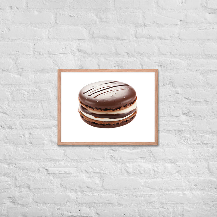 Chocolate Dipped Macaron Framed poster 🤤 from Yumify.AI