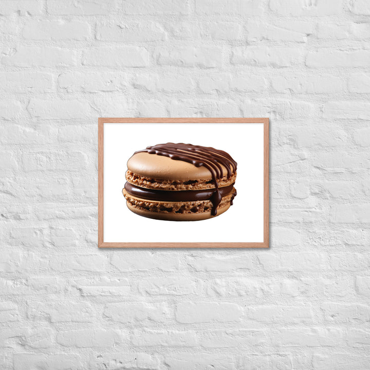 Chocolate Dipped Macaron Framed poster 🤤 from Yumify.AI