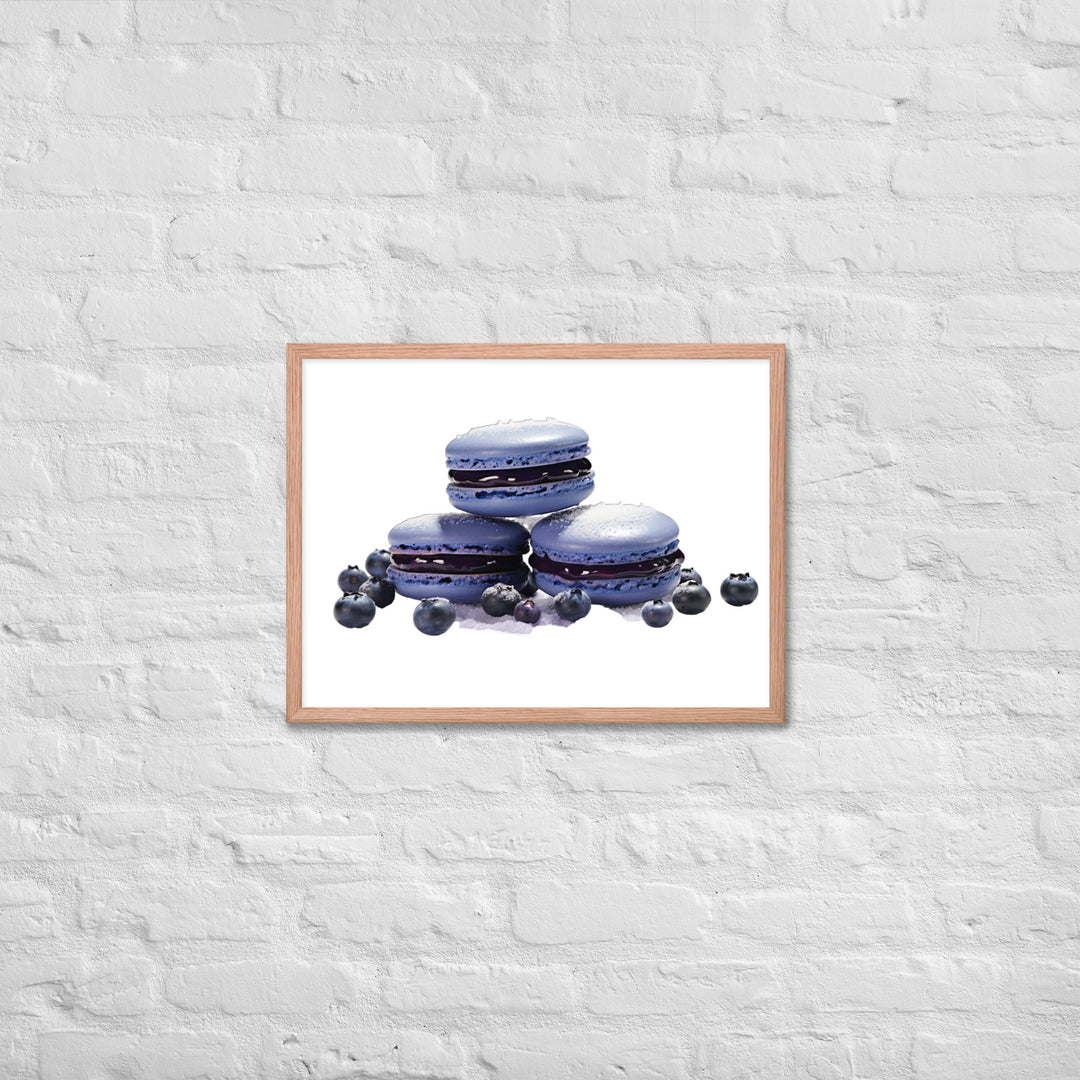 Blueberry Macaron Framed poster 🤤 from Yumify.AI