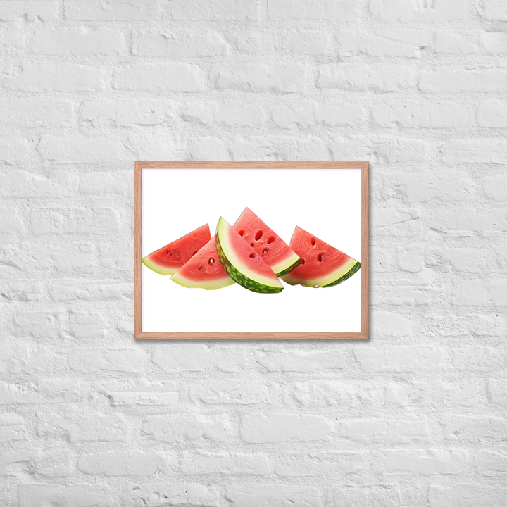 Juicy Watermelon Slices Framed poster 🤤 from Yumify.AI