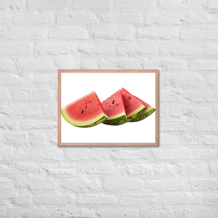 Juicy Watermelon Slices Framed poster 🤤 from Yumify.AI