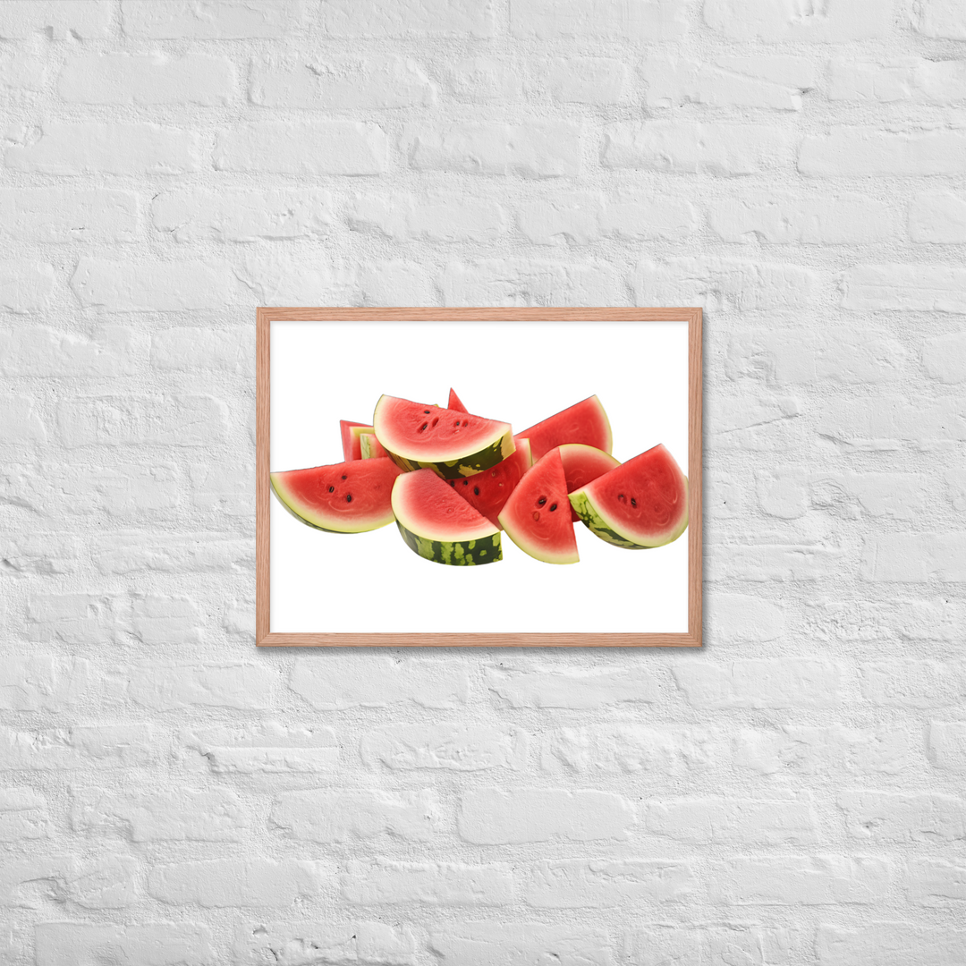 Juicy Watermelon Slices Framed poster 🤤 from Yumify.AI