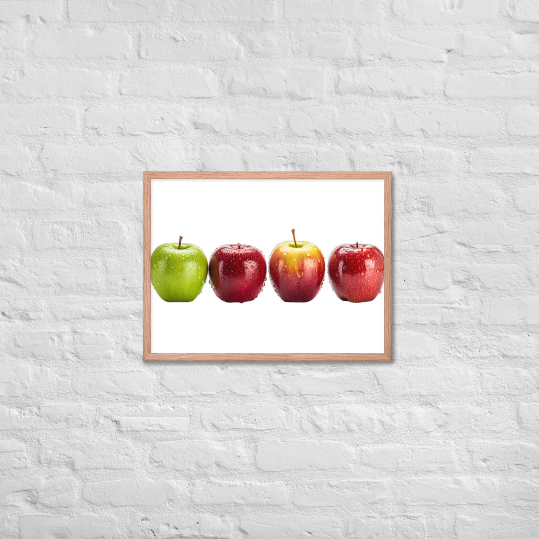 Crunchy Apple Quartet Framed poster 🤤 from Yumify.AI