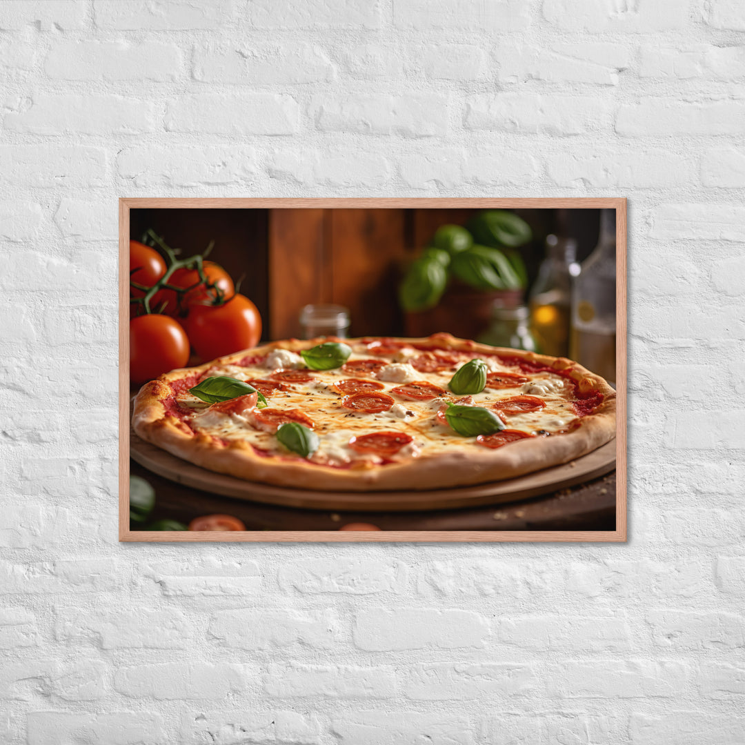 Pizza Margherita Framed poster 🤤 from Yumify.AI