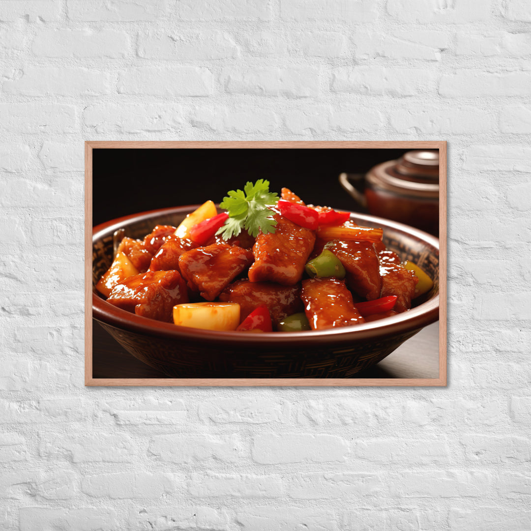 Sweet and Sour Pork Framed poster 🤤 from Yumify.AI