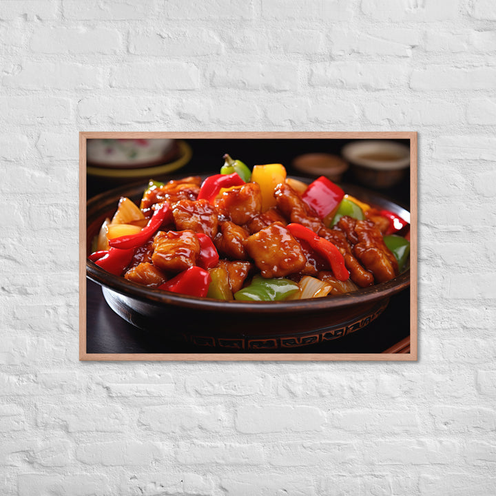 Sweet and Sour Pork Framed poster 🤤 from Yumify.AI