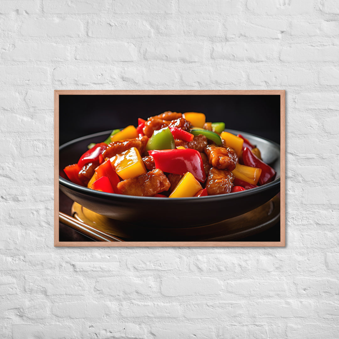 Sweet and Sour Pork Framed poster 🤤 from Yumify.AI