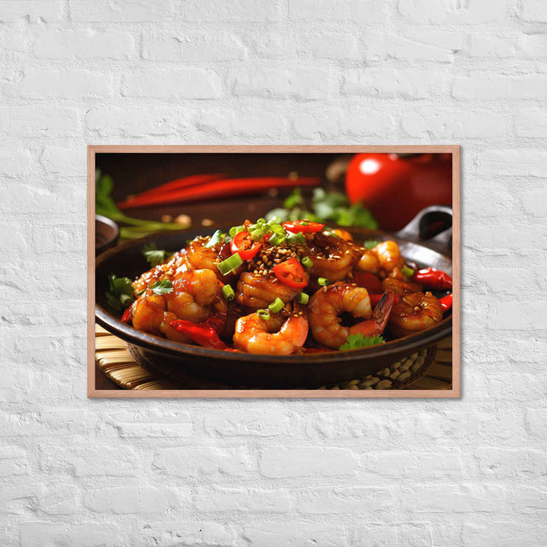 Kung Pao Shrimp Framed poster 🤤 from Yumify.AI