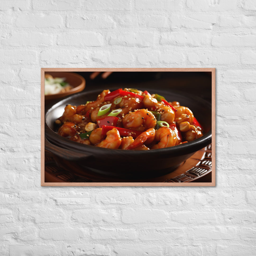 Kung Pao Shrimp Framed poster 🤤 from Yumify.AI