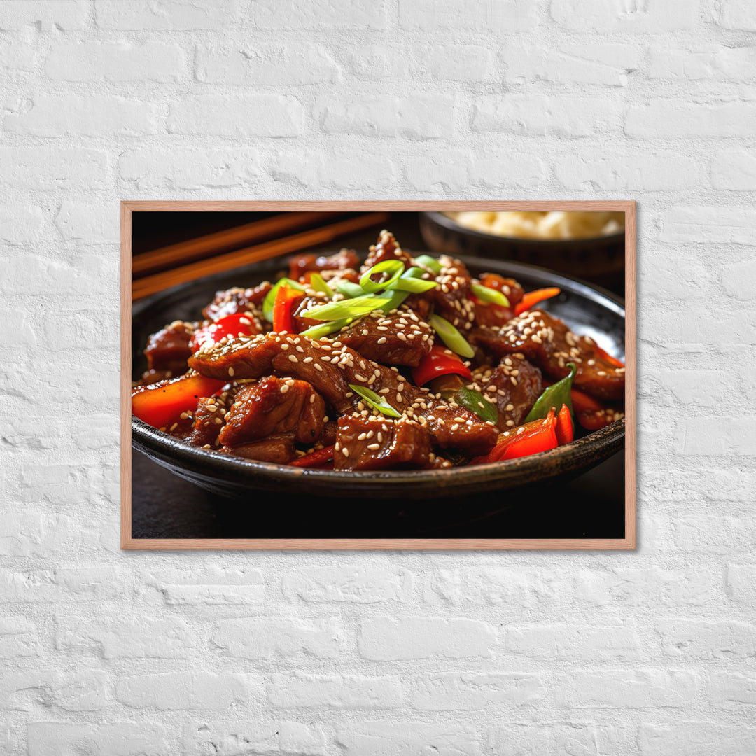 Mongolian Beef Framed poster 🤤 from Yumify.AI