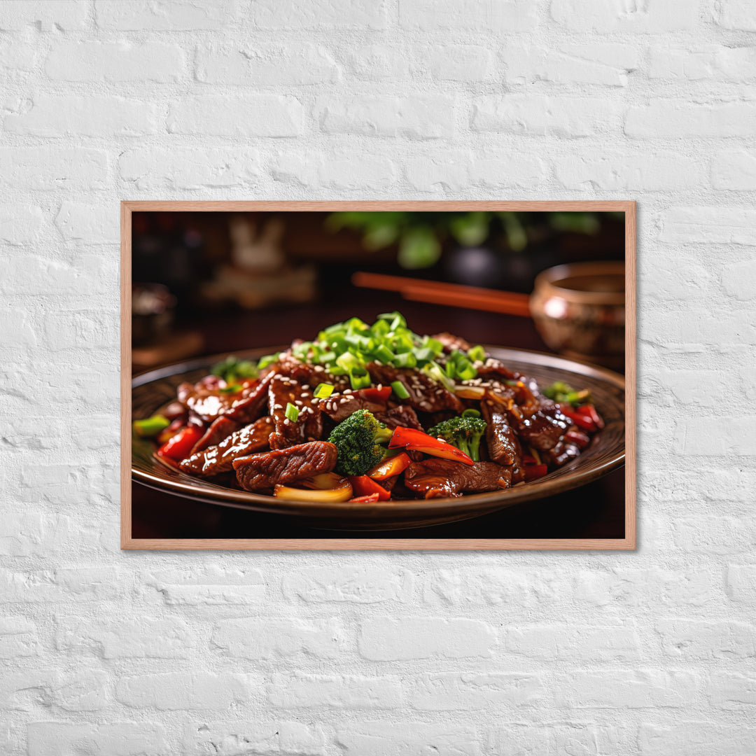 Mongolian Beef Framed poster 🤤 from Yumify.AI