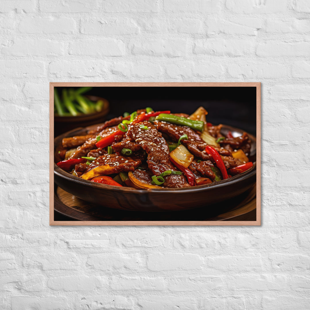 Mongolian Beef Framed poster 🤤 from Yumify.AI