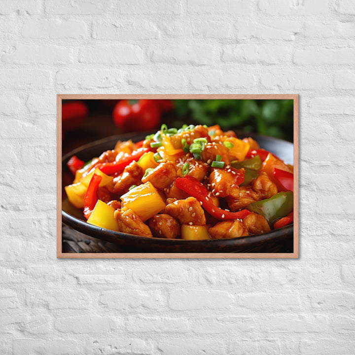 Sweet and sour chicken Framed poster 🤤 from Yumify.AI