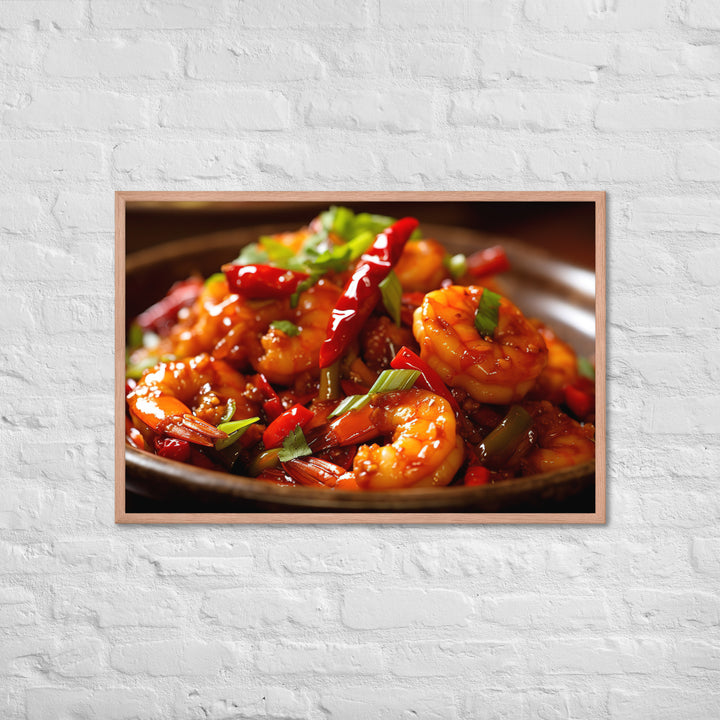 Szechuan Shrimp Framed poster 🤤 from Yumify.AI