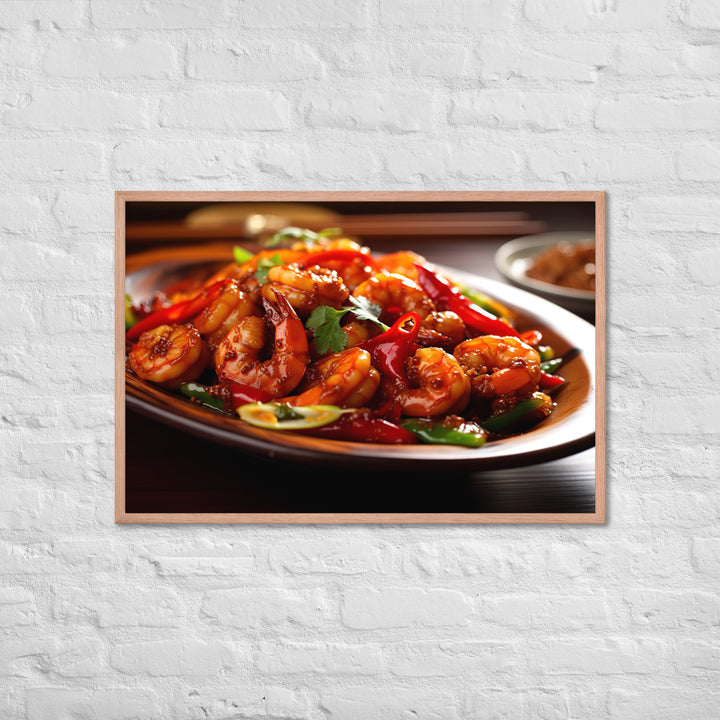 Szechuan Shrimp Framed poster 🤤 from Yumify.AI