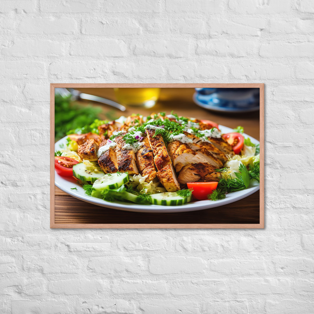 Lebanese Chicken Shawarma Salad Framed poster 🤤 from Yumify.AI