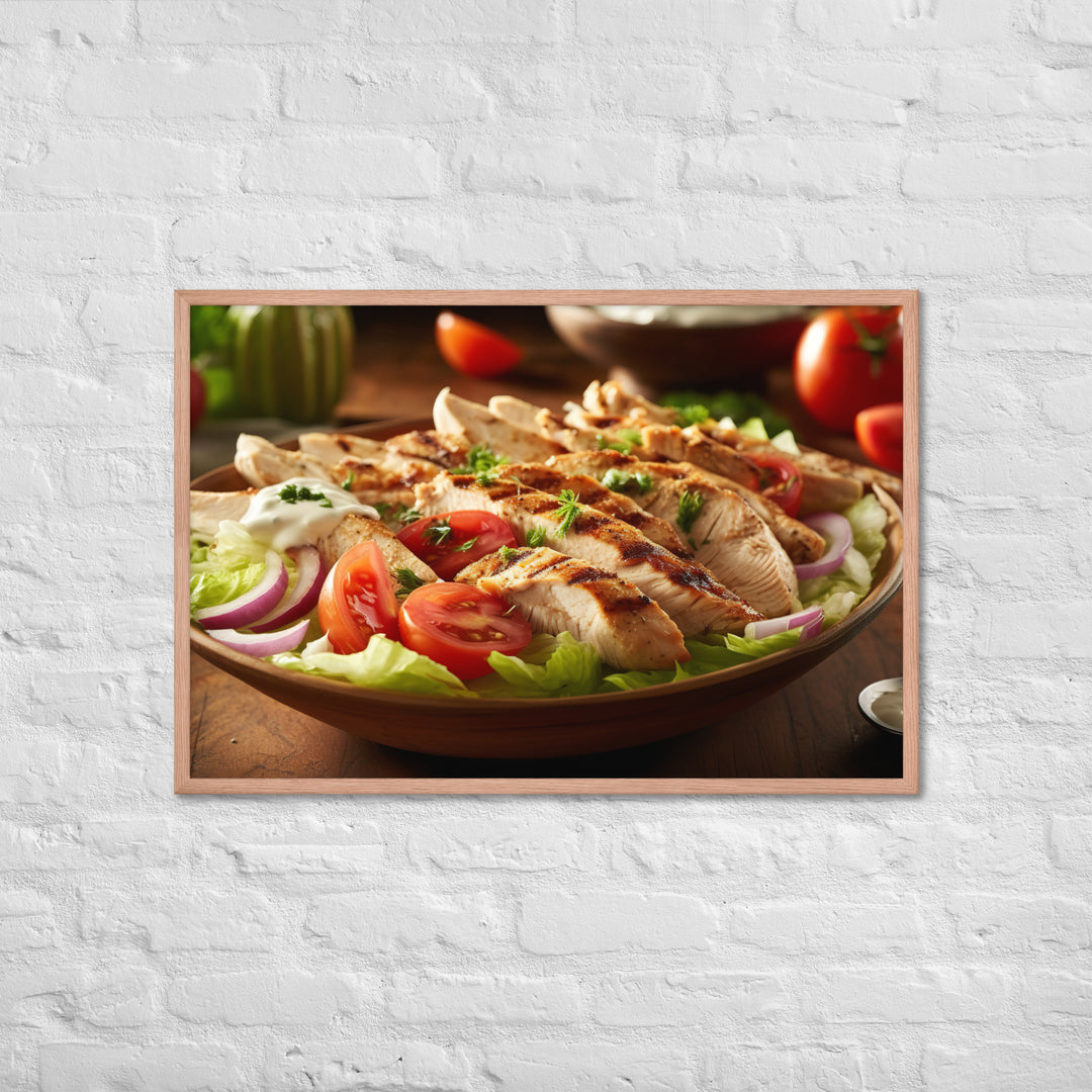 Lebanese Chicken Shawarma Salad Framed poster 🤤 from Yumify.AI