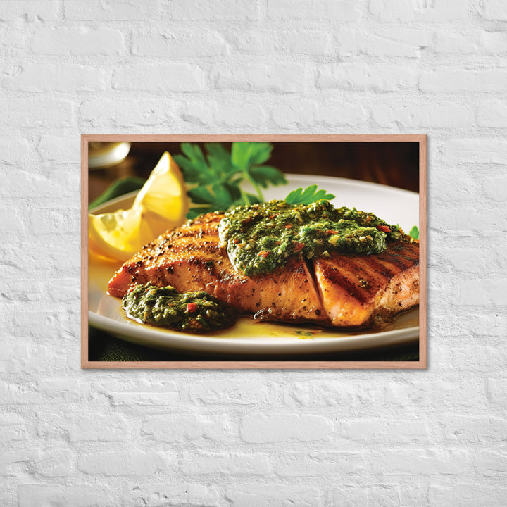 Chermoula Marinated Grilled Fish Framed poster 🤤 from Yumify.AI