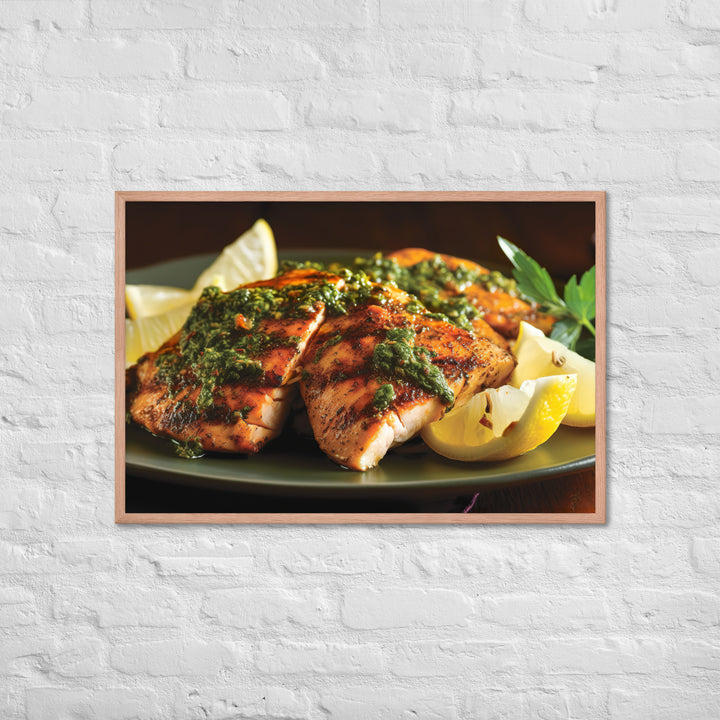 Chermoula Marinated Grilled Fish Framed poster 🤤 from Yumify.AI