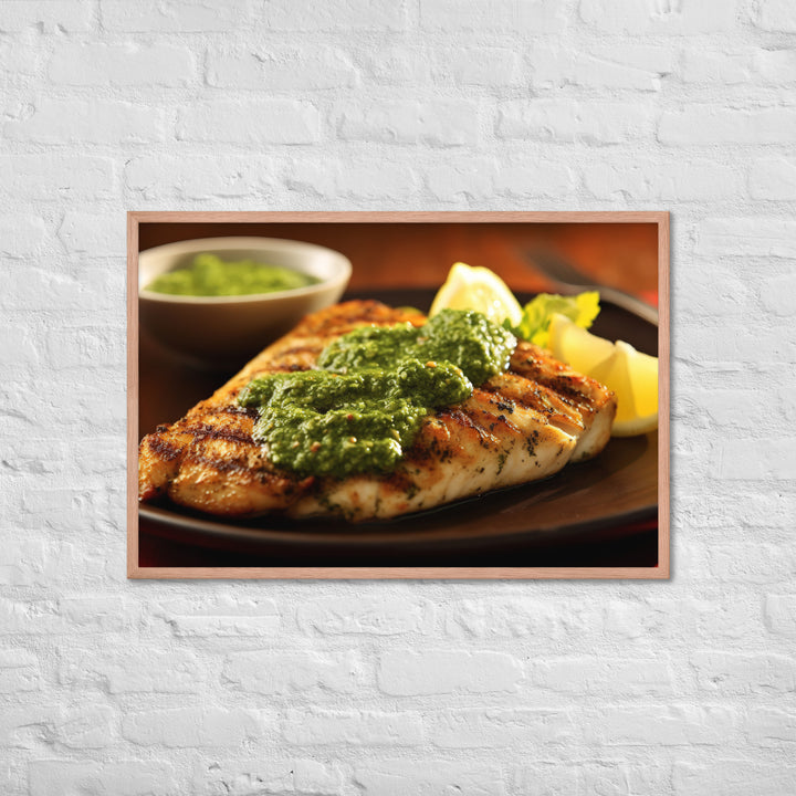 Chermoula Marinated Grilled Fish Framed poster 🤤 from Yumify.AI