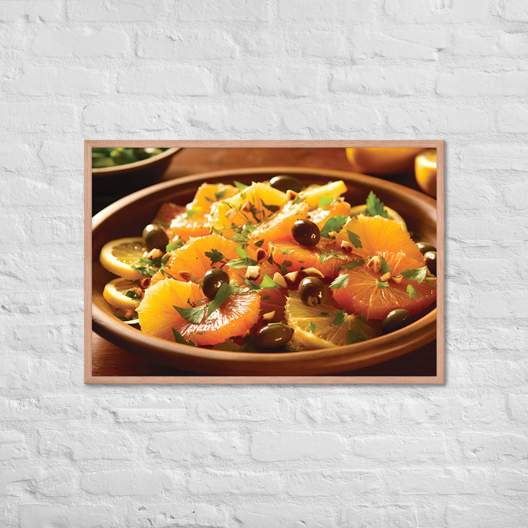 Moroccan Orange and Olive Salad Framed poster 🤤 from Yumify.AI