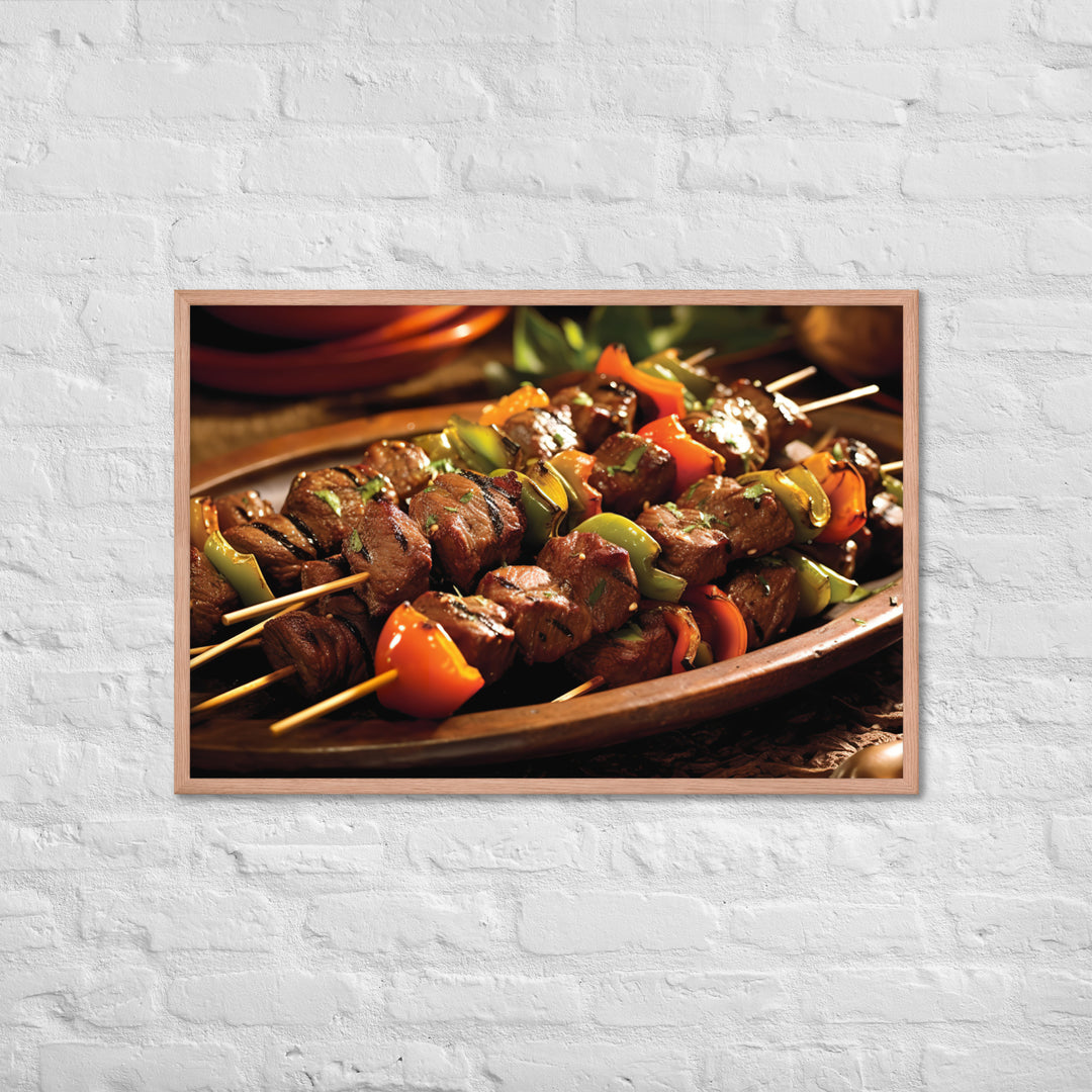 Beef Kebabs Framed poster 🤤 from Yumify.AI