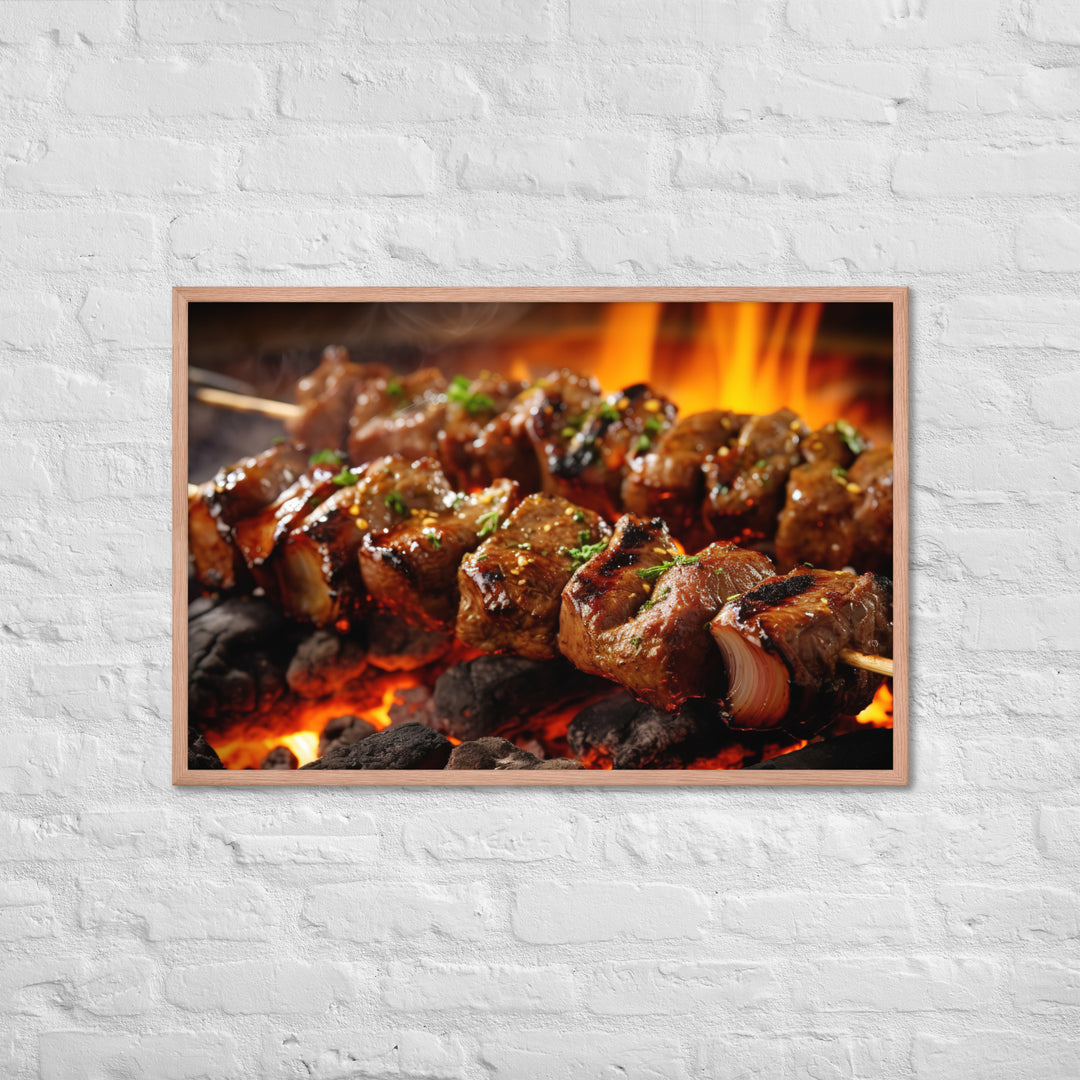 Beef Kebabs Framed poster 🤤 from Yumify.AI