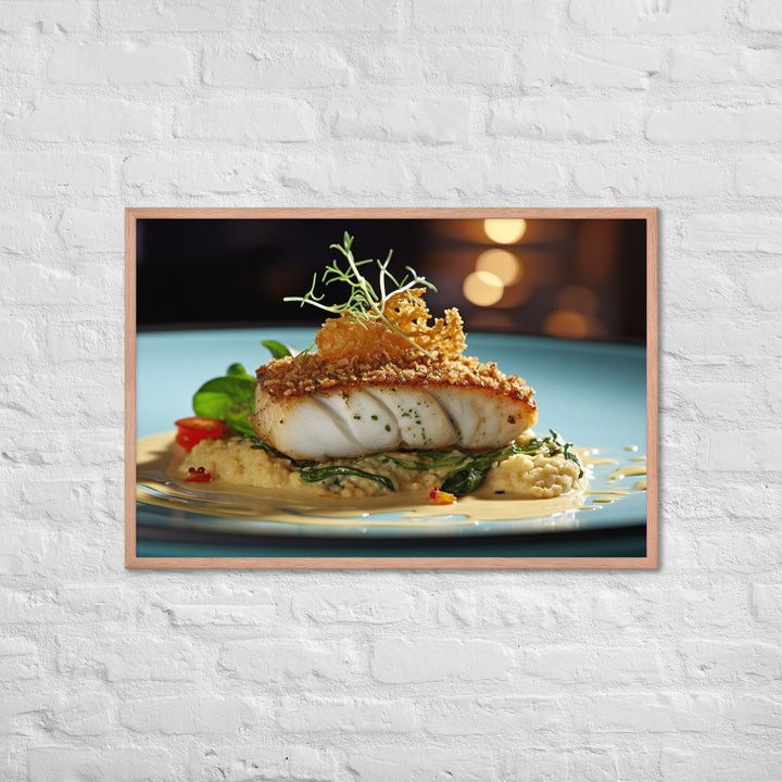 Macadamia Nut Crusted Barramundi Framed poster 🤤 from Yumify.AI