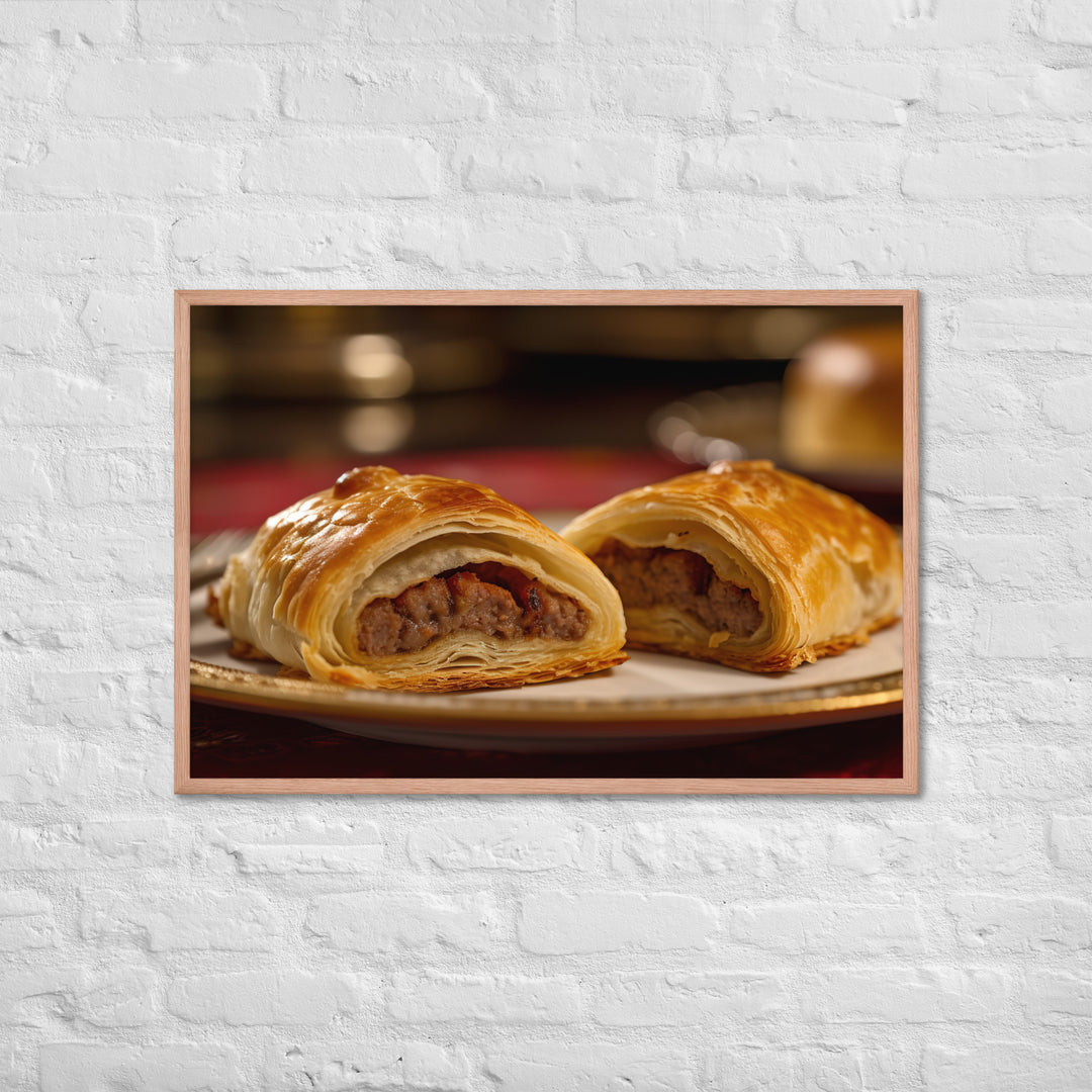 Sausage Roll Framed poster 🤤 from Yumify.AI