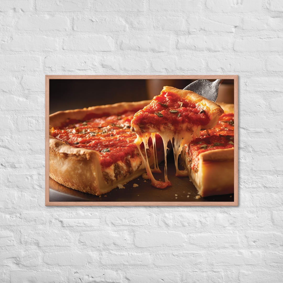 Chicago Deep Dish Pizza Framed poster 🤤 from Yumify.AI