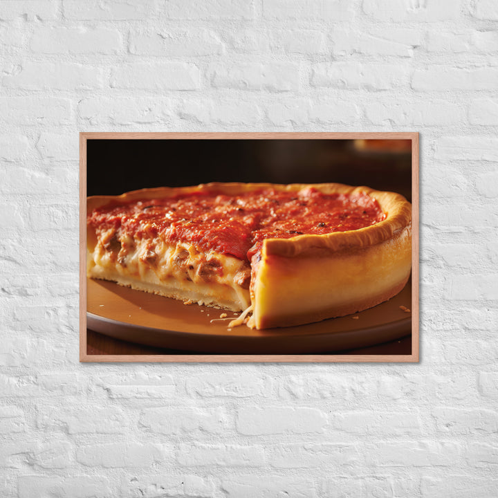 Chicago Deep Dish Pizza Framed poster 🤤 from Yumify.AI