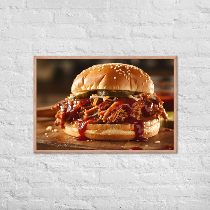 BBQ Pulled Pork Sandwich Framed poster 🤤 from Yumify.AI