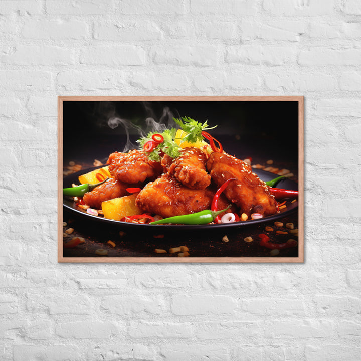 Spicy Fried Chicken Framed poster 🤤 from Yumify.AI