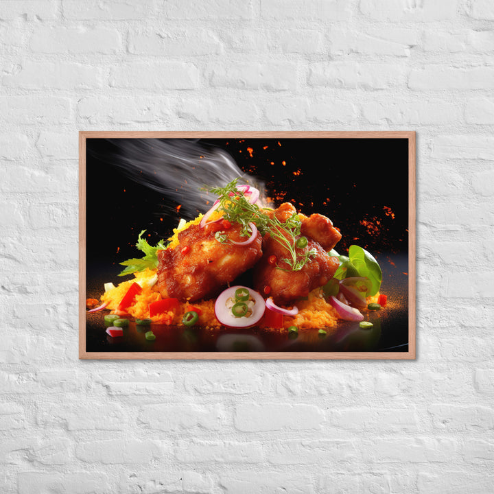 Spicy Fried Chicken Framed poster 🤤 from Yumify.AI