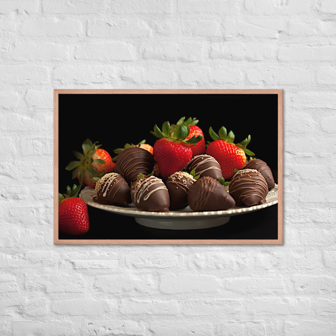 Chocolate covered Strawberries Framed poster 🤤 from Yumify.AI