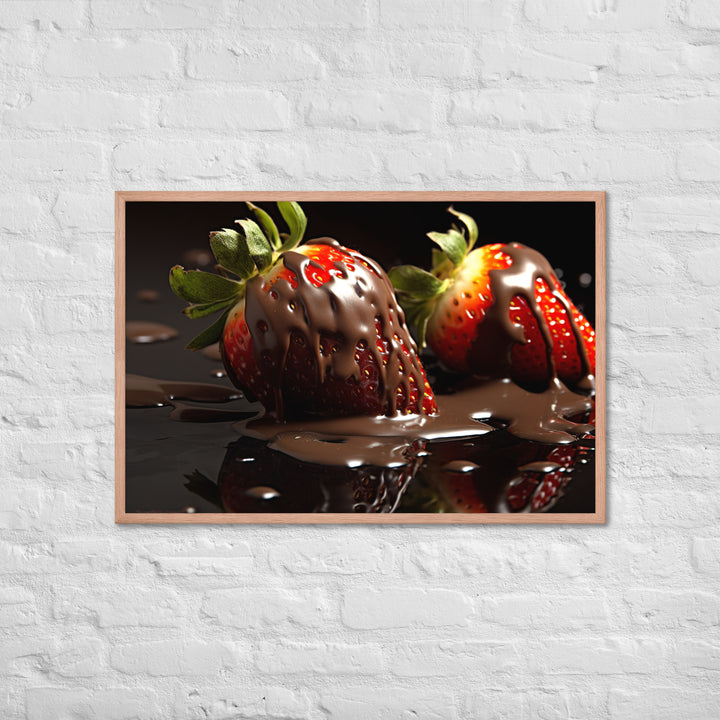 Chocolate covered Strawberries Framed poster 🤤 from Yumify.AI