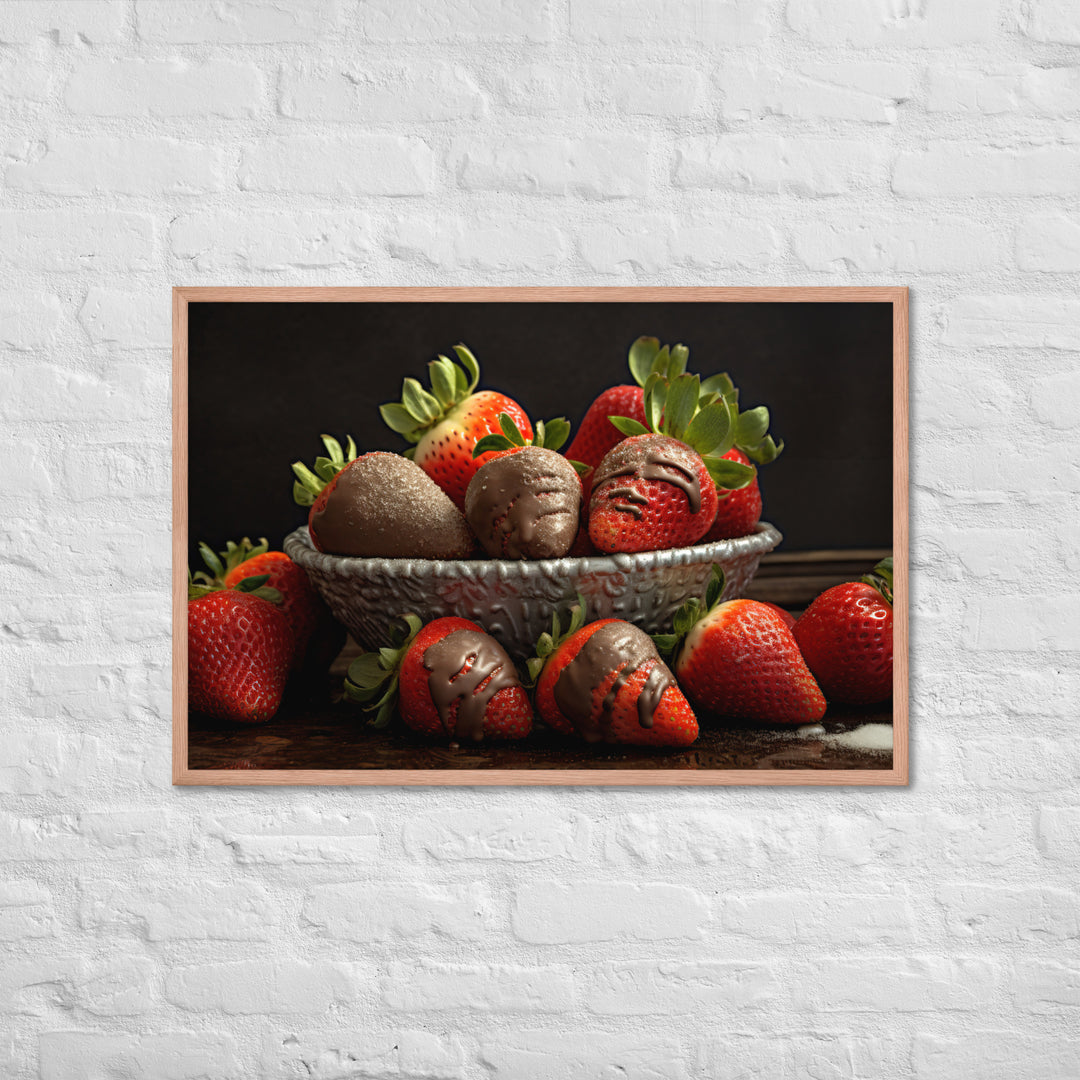 Chocolate covered Strawberries Framed poster 🤤 from Yumify.AI